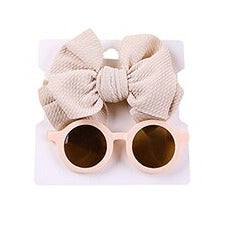 Beige Sunglasses and Headband Set